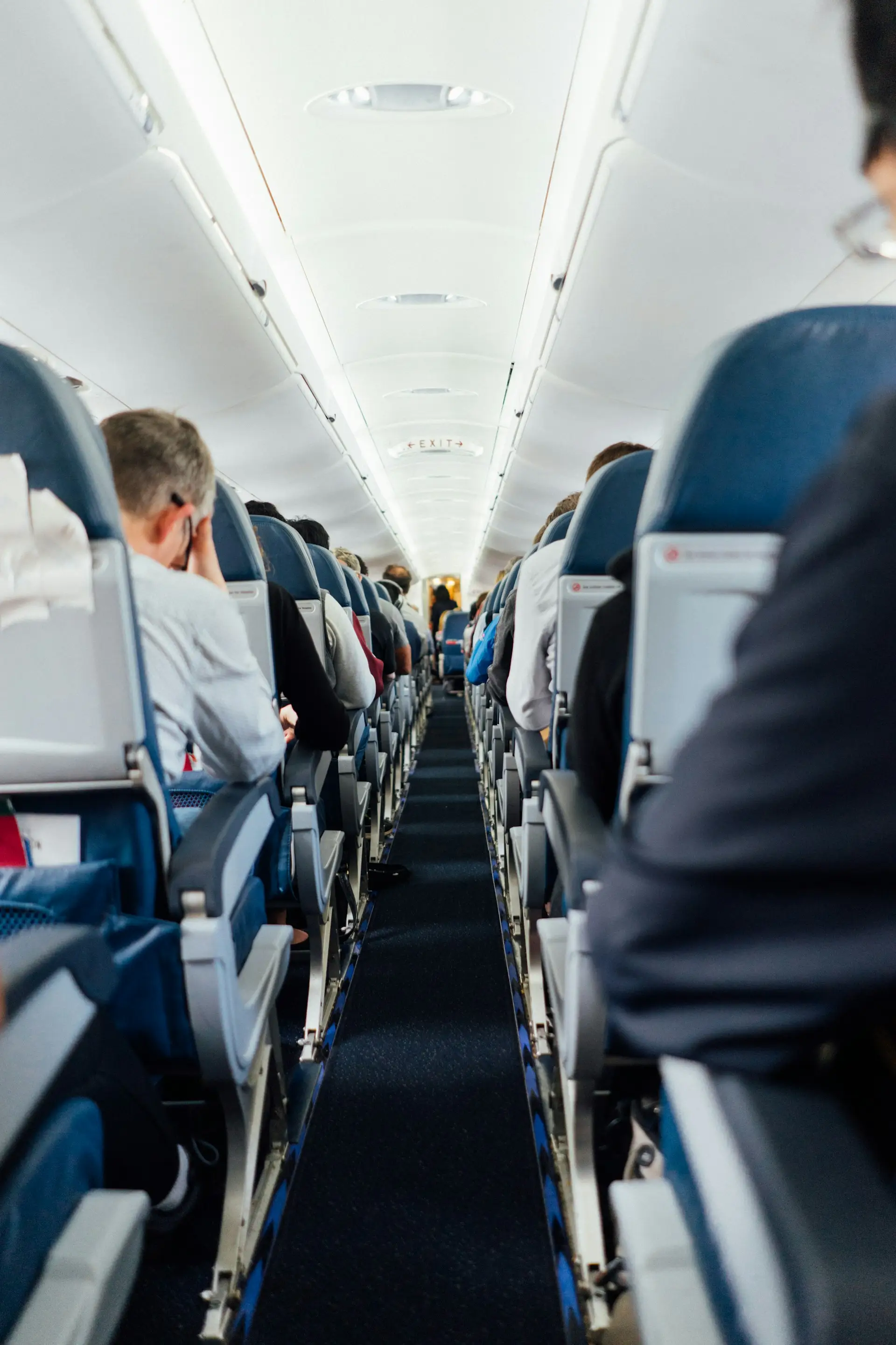 First class airplane cabin
