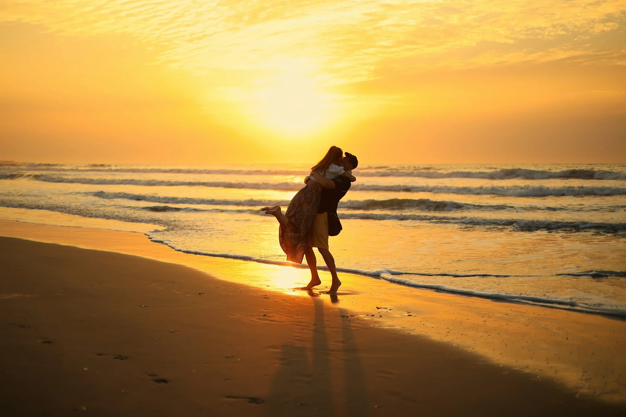 Romantic beach sunset